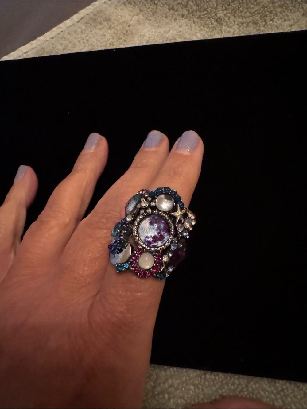 Multicolor Statement Crystal Cocktail Ring - Women's Fashion Jewelry